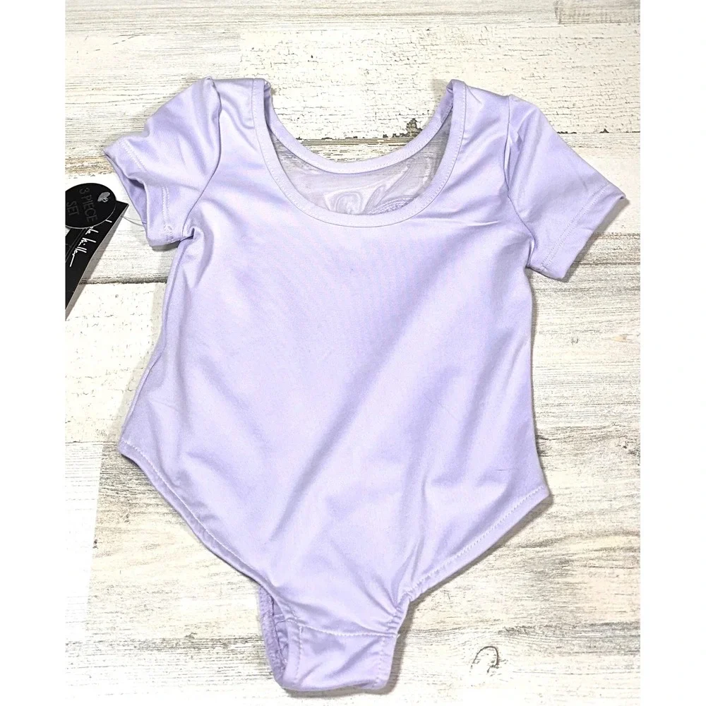 Nicole Miller Leotard Tutu Set Kids 2T Pink Purple NEW 3pc Dance Gymnastics